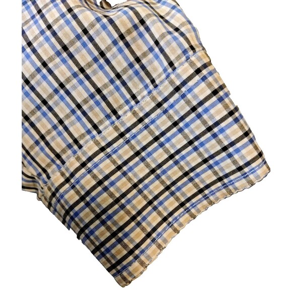 Men's Van Heusen Traveler Blue Plaid Button Down Long Sleeve Shirt Size 4XL-Big - Picture 6 of 6